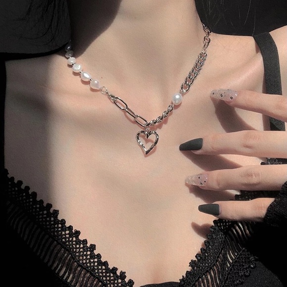 Zara Gold Keshi Vegan White Pearl Mix Links Chain Necklace NEW - Picture 8 of 16